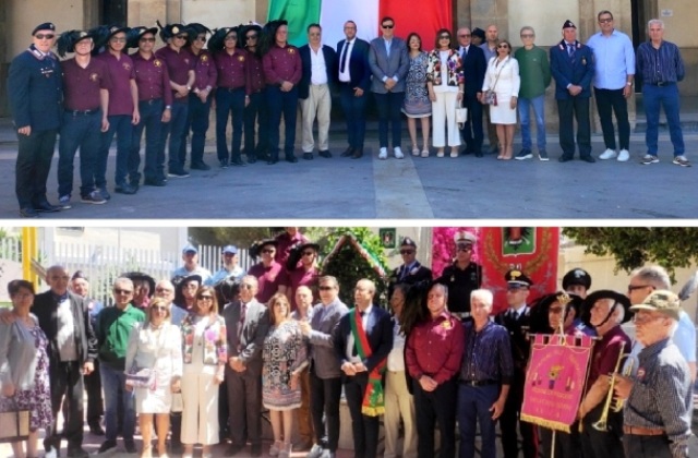 Niscemi. Celebrata 79^ festa della Repubblica. Il Municipio illuminato di sera da luci tricolori